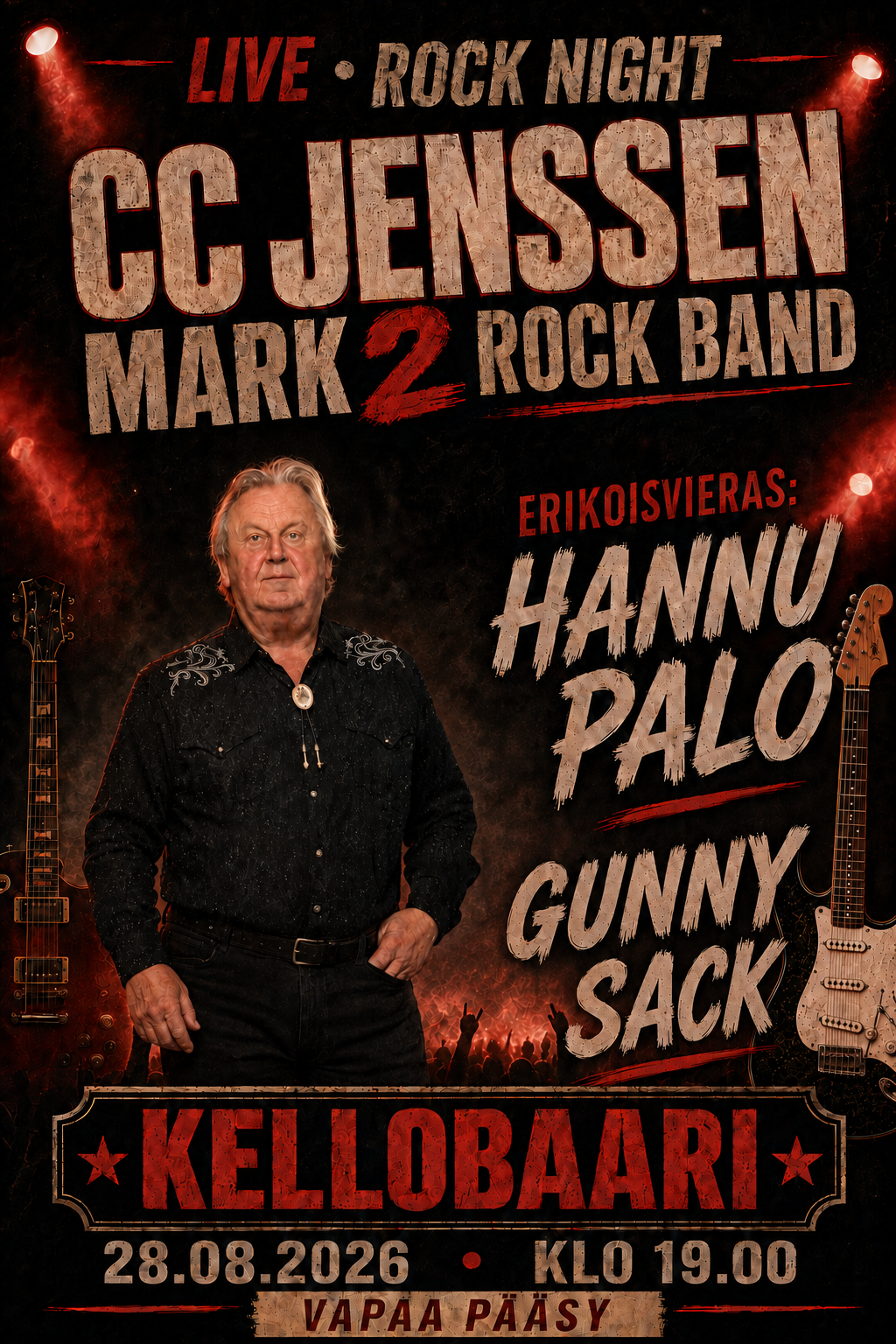 CC Jenssen Mark 2 Rock Band – Kellobaari 28.8.2026 klo 19.00